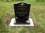 WCE9 - 2'6" All Polished Black Ogee style Headstone, with full colour Rose designs and full colour.