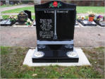 WCE1 - 2'6" All Polished Black Ogee style Headstone, with a raised book design and full colour rose.
