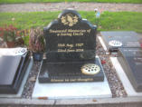 WC9 - All Polished Dark Grey Rounded Top with Ogee Shoulders style Headstone, with Gold Painted Hands