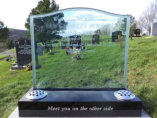WB9 - All Polished Black Granit Base with a Solid Glass Headstone.