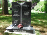 WB11 - All Polished Dark Grey Headstone with Deep Carved Water Fall.