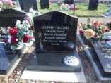 WCR20 - All Polished Black Mini Headstone with Full Colour Spade and Bird design.