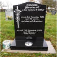 WCE6 - 2'6" All Polished Black Ogee style Headstone, with Cross and Rose design.