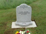 WCY21 - 2'6" Honed Light Grey Triple Round style Headstone, with bow front base.