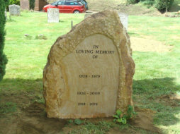 WB13 - Large Boulder Headstone with Smoothed Recess for Lettering.
