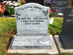 WCR7 - Honed Light Grey Mini Headstone with Outlined Bird designs.
