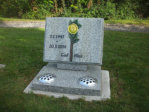 WCR17 - Honed Light Grey Mini Book Headstone with Full Colour Rose design through the centre.